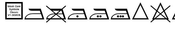 Wash Care Symbols Classic M54 font preview